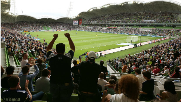 A general view of Melbourne's AAMI Park when Victory hosted the Jets this season.