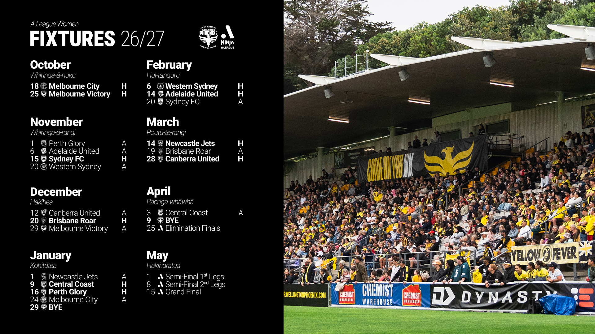 Women's fixtures released - Wellington Phoenix